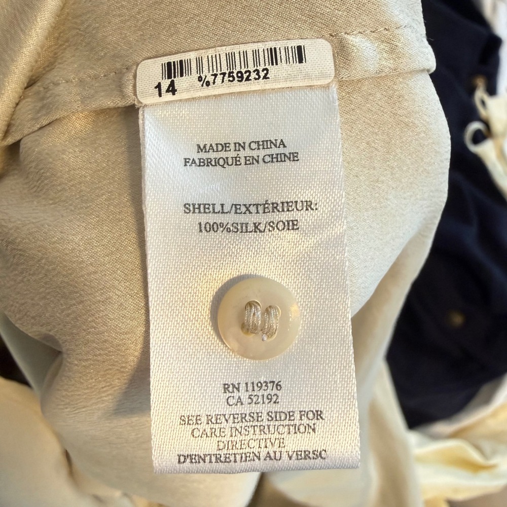 $465 Helmut Lang Khaki Cargo 100% Silk Button Down Utility Blouse Shirt Large L - Picture 6 of 6